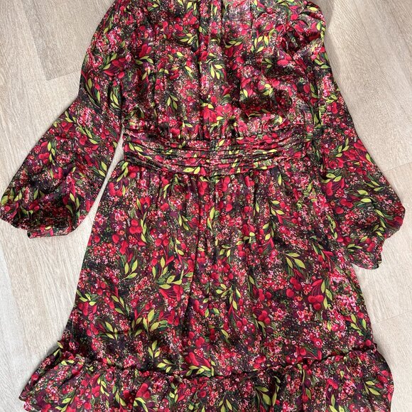 JULIA JORDAN, Red Floral Knee Length Dress Sz 10 - Picture 3 of 3